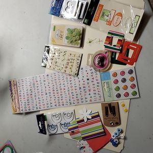 💥Scrapbooking Lot Stickers Frames Metal Accents Alphabet Brads Tags Rub-ons